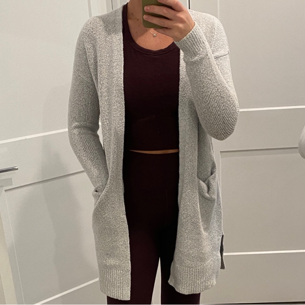 Old Navy Women's Light Gray Open-Front Cardigan